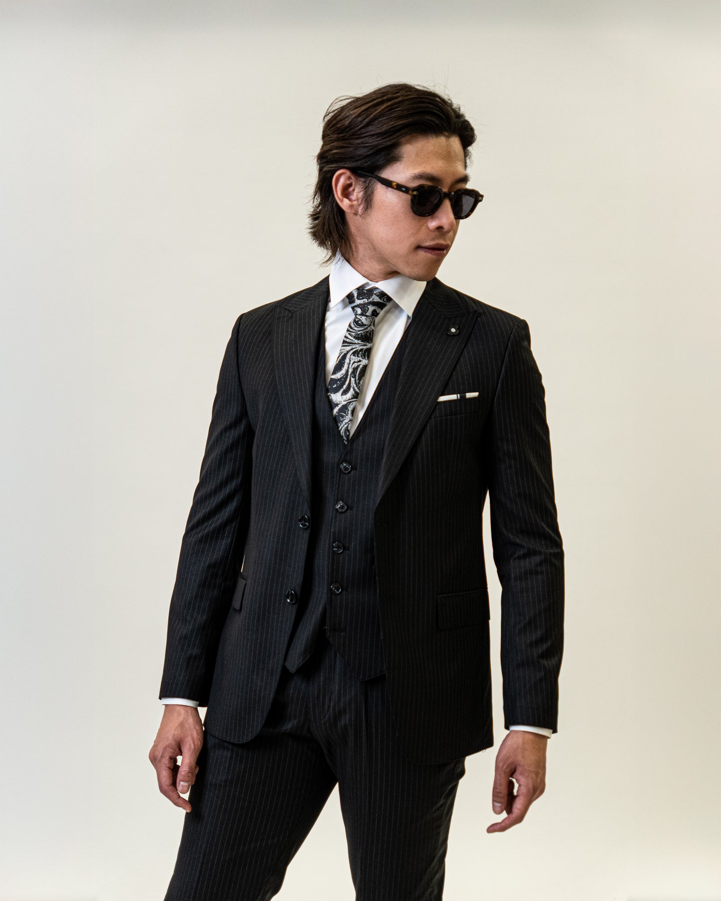 The Executive Black - Pinstriped