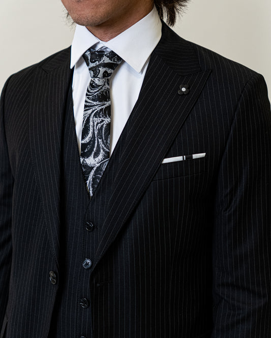 The Executive Black - Pinstriped