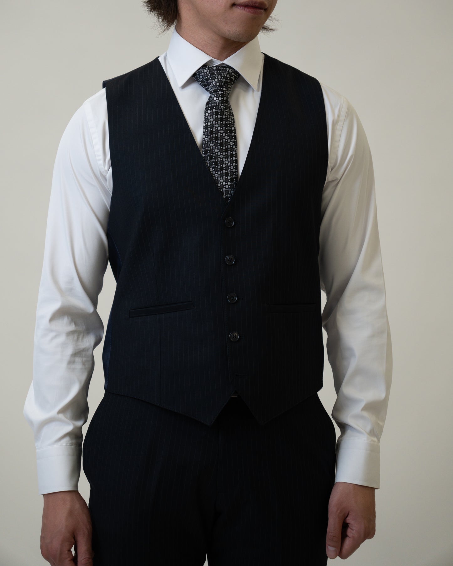The Executive Navy Blue - Pinstriped