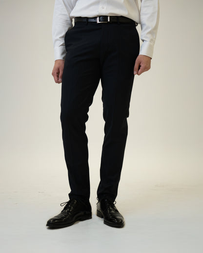 The Executive Navy Blue - Pinstriped